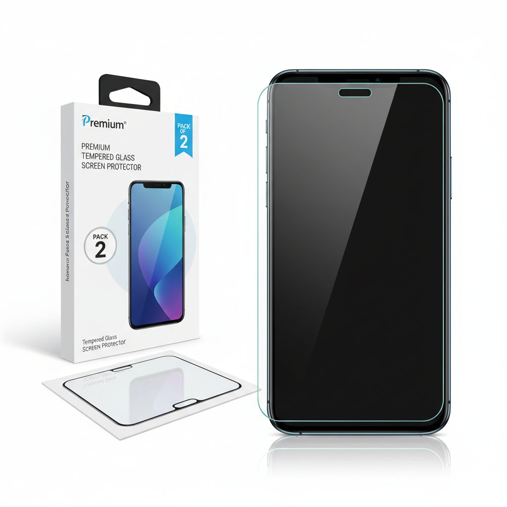 Premium Tempered Glass Screen Protector (2 Pack)